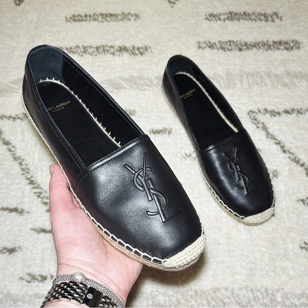YSL Logo Espadrille Flat